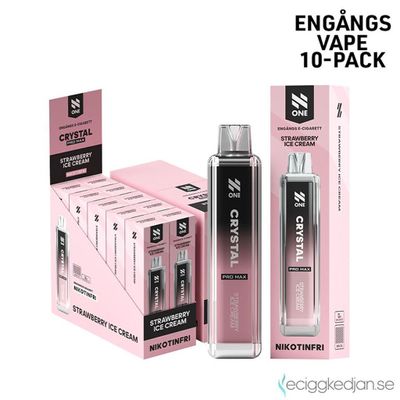 N One Crystal ZERO | Strawberry Ice Cream | Engångsvape | 10pack