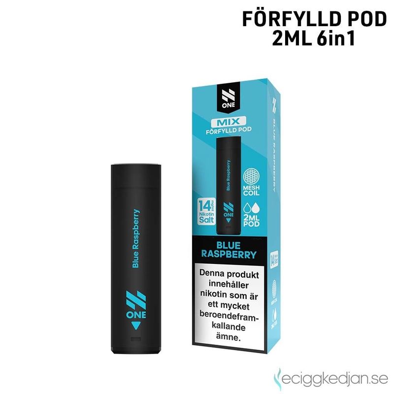 N One 6in1 Pod | Blue Raspberry | Förfylld Pod | 1pack