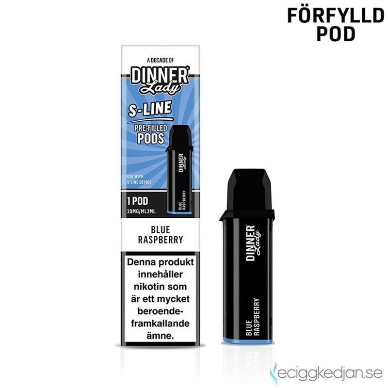 Dinner Lady S-Line Pod | Blue Raspberry | Förfylld Pod