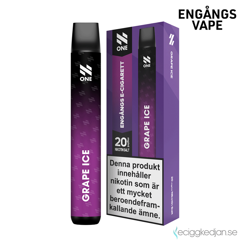 N ONE | Grape Ice | Engångsvape  | Obs! UTGÅNGET DATUM