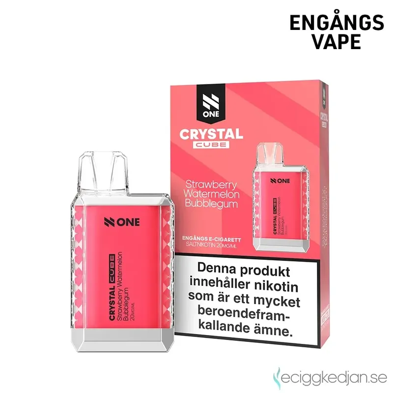 N One Crystal Cube | Strawberry Watermelon Bubblegum | Engångsvape