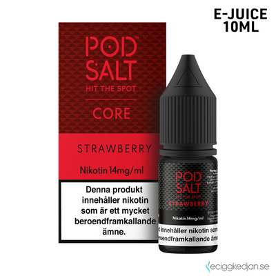 Pod Salt Core | Strawberry | 10ml E-Juice | OBS!! Kort/Utgånget Datum