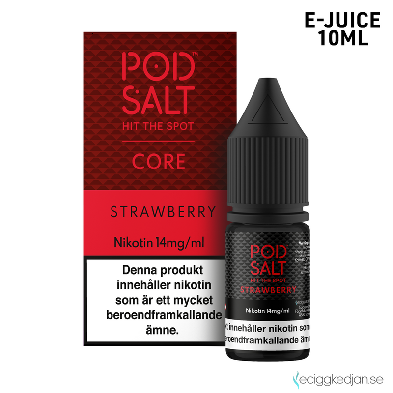 Pod Salt Core | Strawberry | 10ml E-Juice | OBS!! Kort/Utgånget Datum