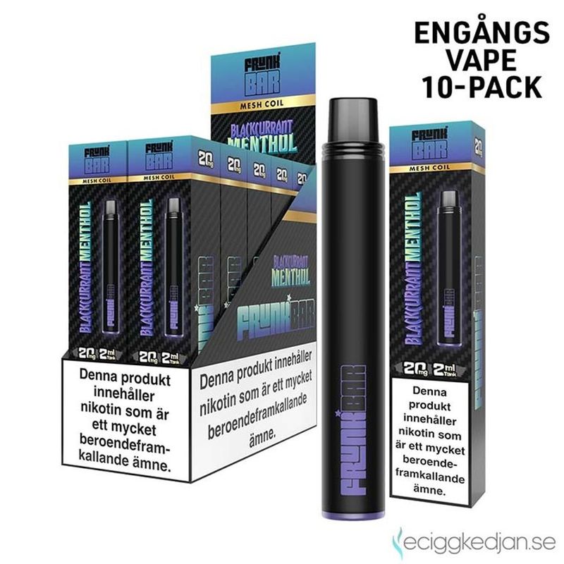 Frunk Bar | Blackcurrant Menthol | Engångsvape | 10pack