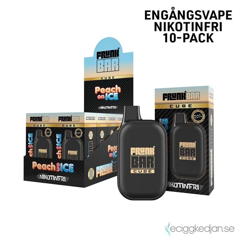 Frunk Bar Cube ZERO | Peach on Ice | Nikotinfri Engångsvape | 10pack