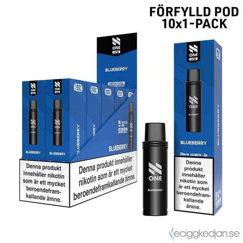 N One Pod V2 | Blueberry | Förfylld Pod | 10pack