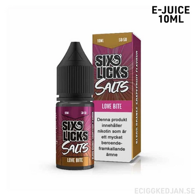 Six Licks | Love Bite | 10ml E-Juice | OBS!! Utgånget Datum