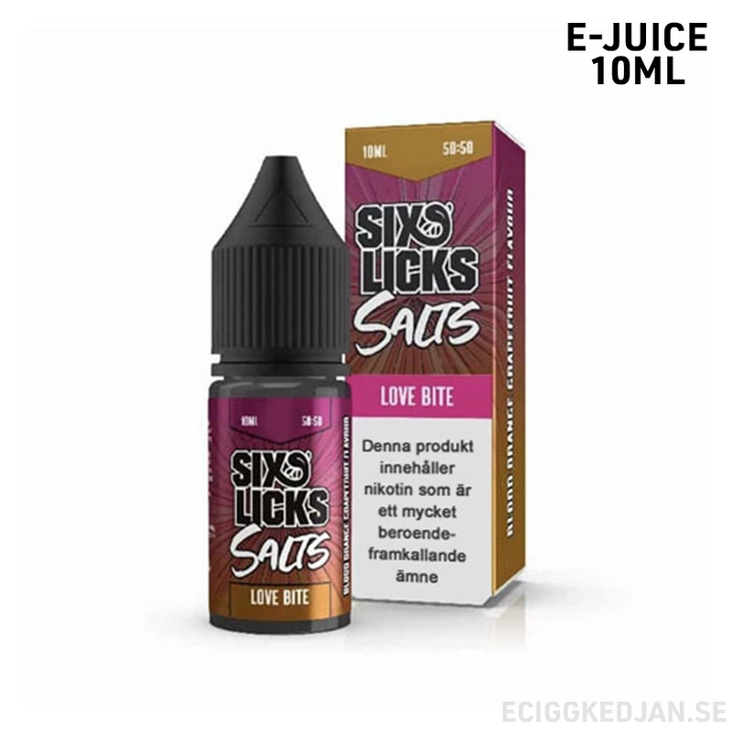 Six Licks | Love Bite | 10ml E-Juice | OBS!! Utgånget Datum