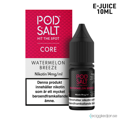 Pod Salt Core | Watermelon Breeze | 10ml E-Juice | OBS!! Kort/Utgånget Datum