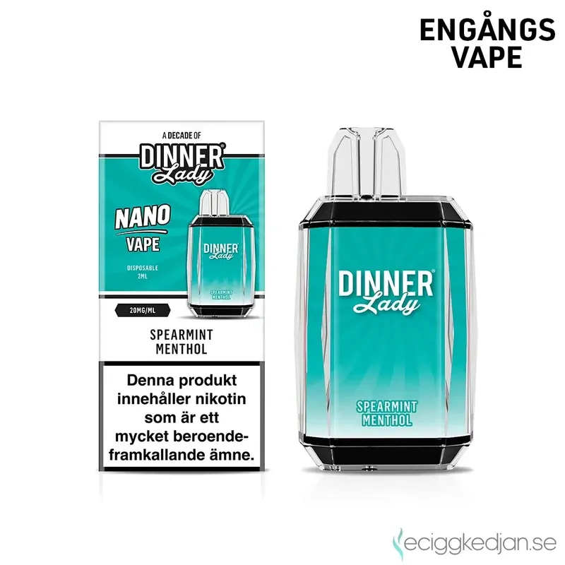 Dinner Lady Nano Cube | Spearmint Menthol | Engångsvape