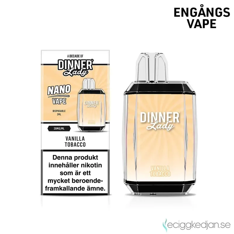 Dinner Lady Nano Cube | Vanilla Tobacco | Engångsvape