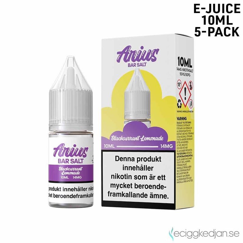 Arius Bar Salt Fruity | Blackcurrant Lemonade | 10ml E-Juice | 5pack