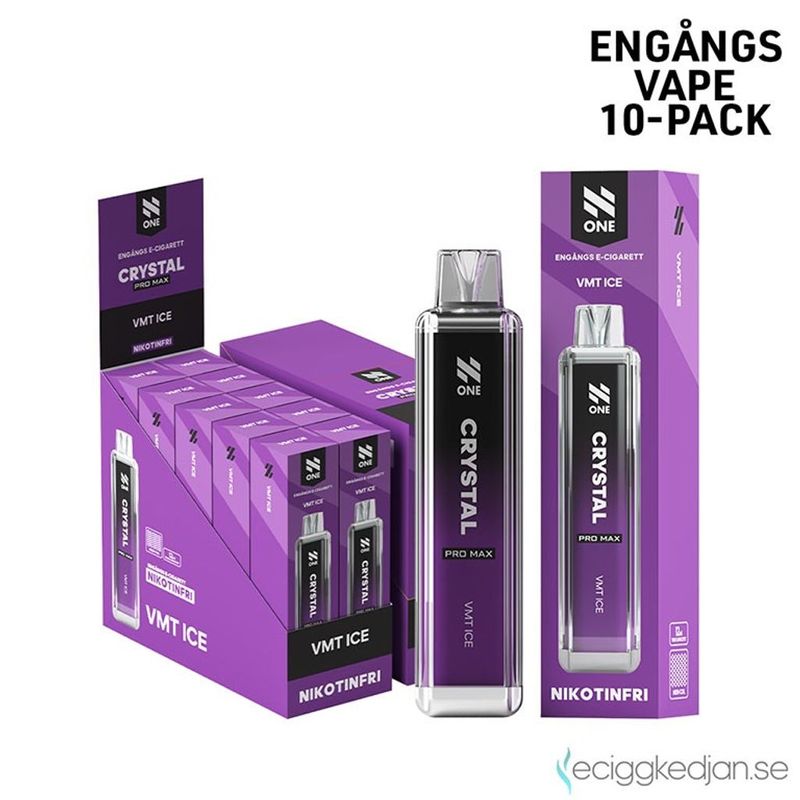 N One Crystal ZERO | VMT Ice | Engångsvape | 10pack