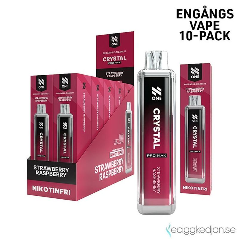 N One Crystal ZERO | Strawberry Raspberry | Engångsvape | 10pack