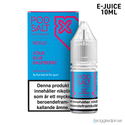 Pod Salt Nexus | Sour Blue Raspberry | 10ml E-Juice | OBS!! Kort/Utgånget Datum