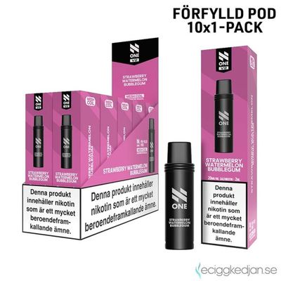 N One Pod V2 | Strawberry Watermelon Bubblegum | Förfylld Pod | 10pack