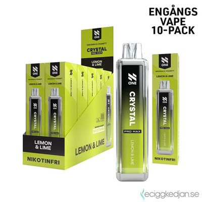 N One Crystal ZERO | Lemon Lime | Engångsvape | 10pack