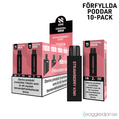 Pod Click | N One Crystal | Strawberry Kiwi | Förfylld 14mg Pod | 10pack