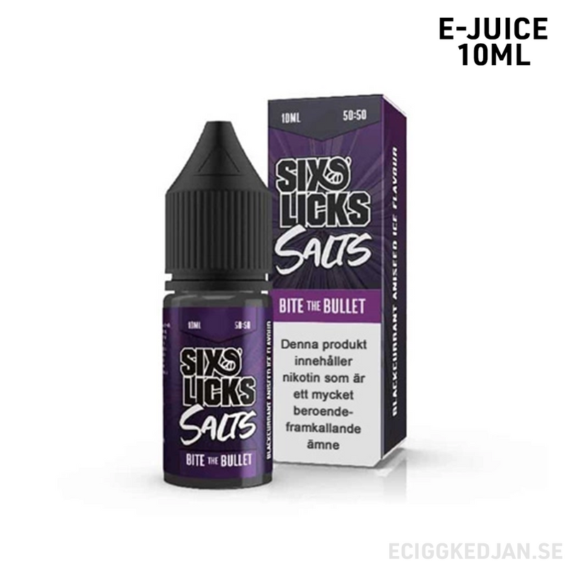 Six Licks | Bite the Bullet | 10ml E-Juice | OBS!! Utgånget Datum