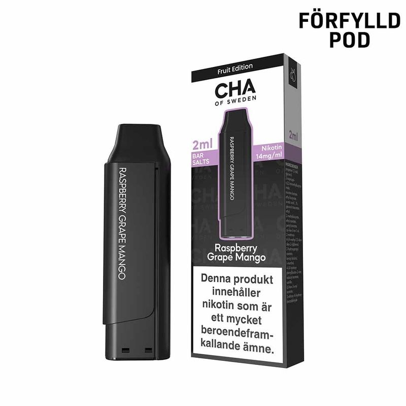 CHA of Sweden | Raspberry Grape Mango | Förfylld Pod