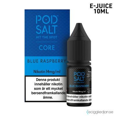 Pod Salt Core | Blue Raspberry | 10ml E-Juice | OBS!! Kort/Utgånget Datum