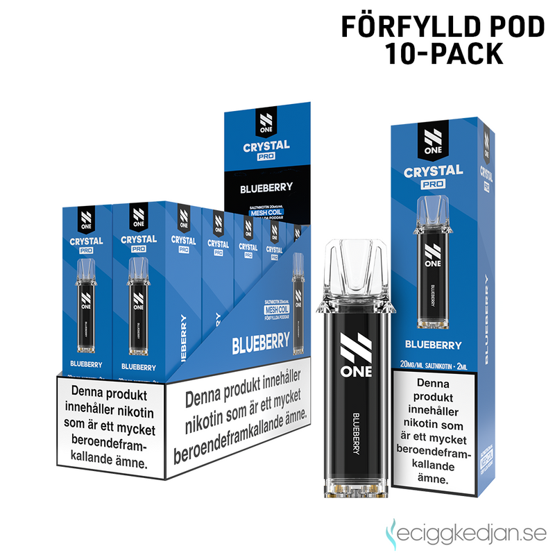 N One Crystal PRO | Blueberry | Förfylld Pod | 10pack