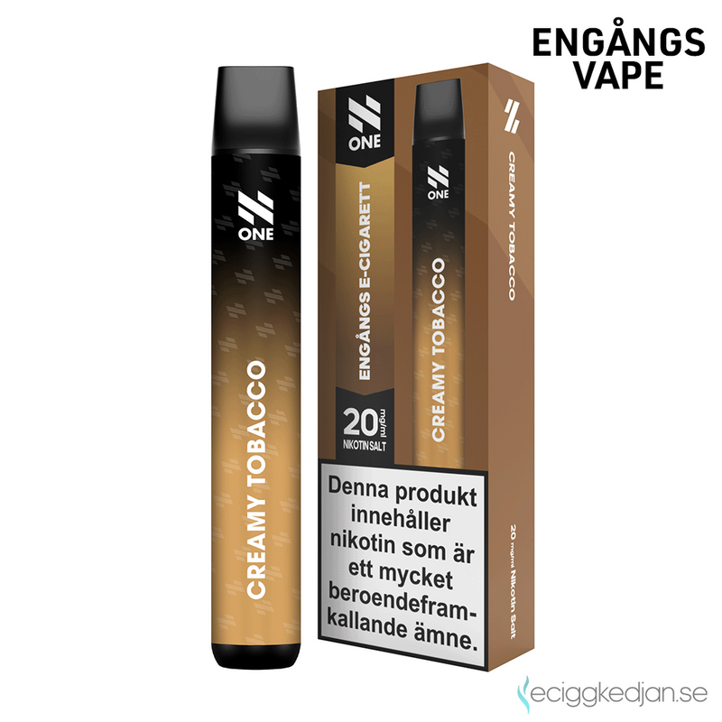 N ONE | Creamy Tobacco | Engångs Vape  | UTGÅNGET DATUM