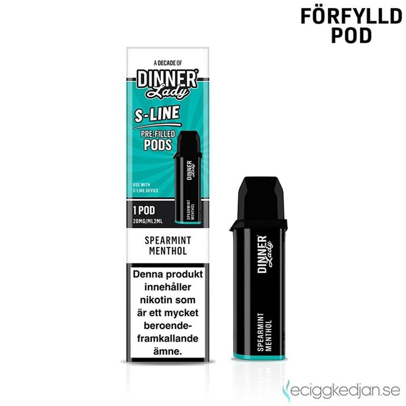Dinner Lady S-Line Pod | Spearmint Menthol | Förfylld Pod