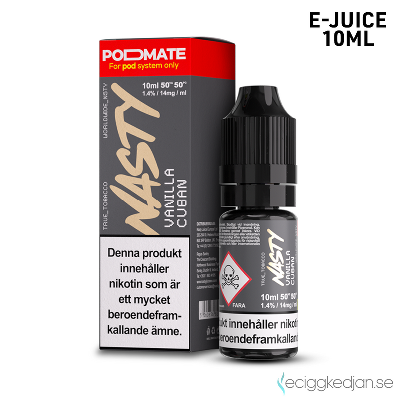 Nasty Podmate Salts | Vanilla Cuban | 10ml E-Juice | OBS!! Kort/Utgånget Datum