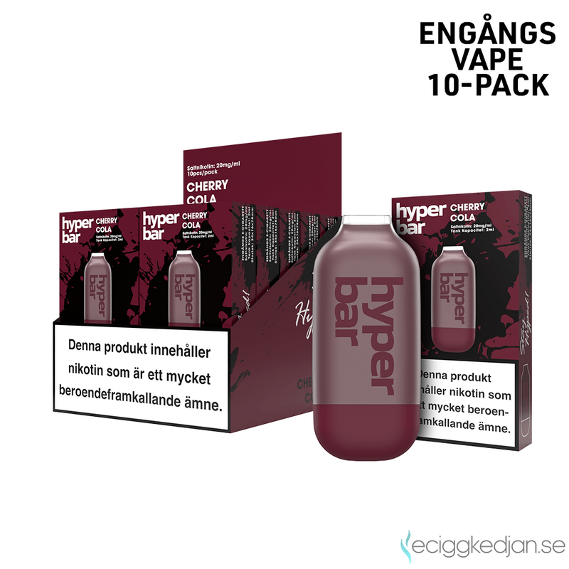 Hyper Bar | Cherry Cola | Engångsvape | 10pack