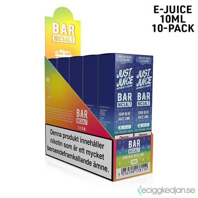 Just Juice Bar | Sour Blue Razz Lime | 10-pack 10ml Saltnikotin