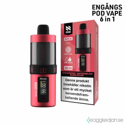 N ONE 6in1 Kit | Strawberry Watermelon Bubblegum 6*2ml | Engångsvape | 14mg | 1pack