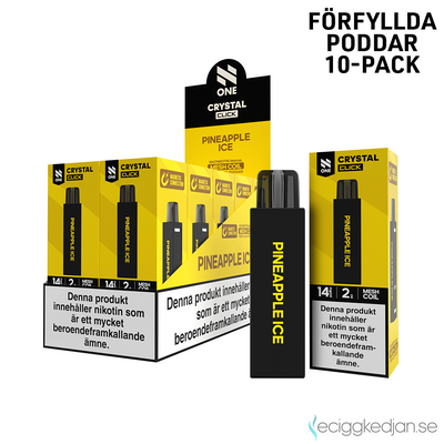 Pod Click | N One Crystal | Pineapple Ice | Förfylld 14mg Pod | 10pack