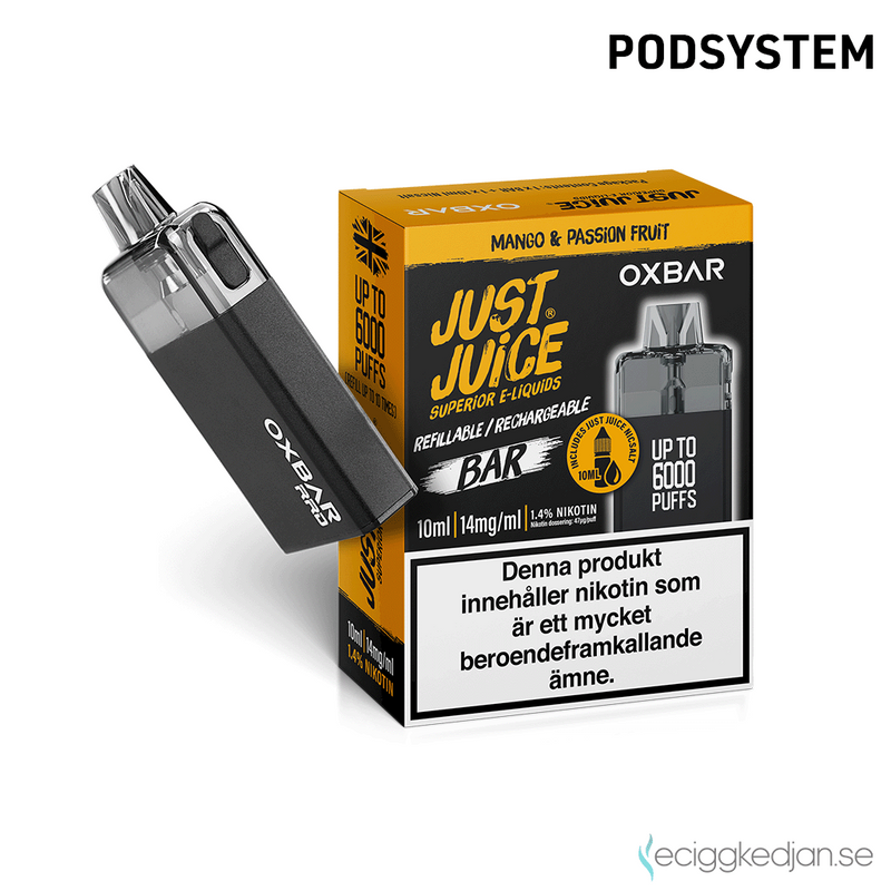 Just Juice Oxbar | Mango & Passionfruit | OBS!! Kort Datum