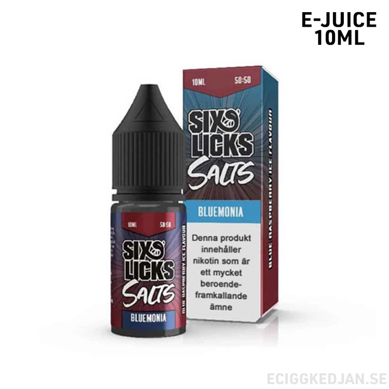 Six Licks | Bluemonia | 10ml E-Juice | OBS!! Utgånget Datum