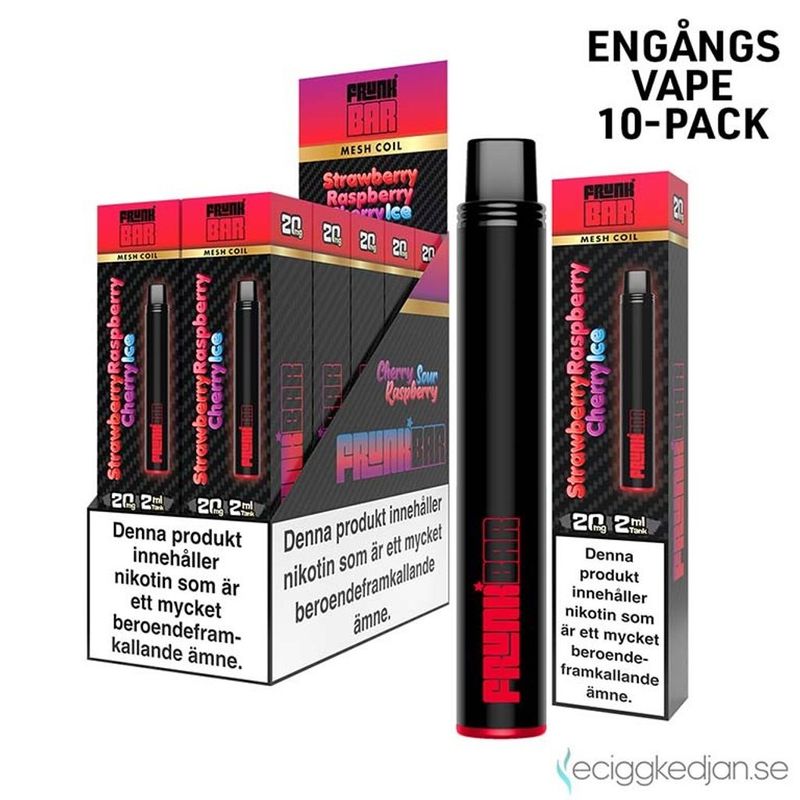 Frunk Bar | Strawberry Raspberry Cherry Ice | Engångsvape | 10pack