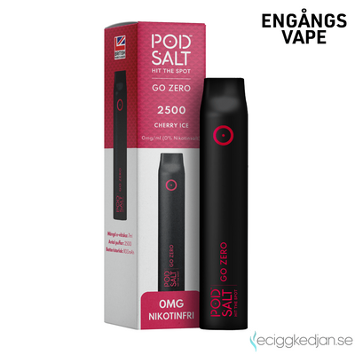 Pod Salt Go ZERO 2500 | Cherry Ice | Engångsvape | OBS!! Utgånget Datum