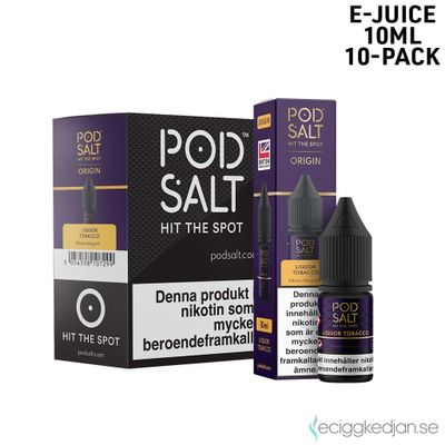 Pod Salt Origin | Liquor Tobacco | 10ml E-Juice | 10pack