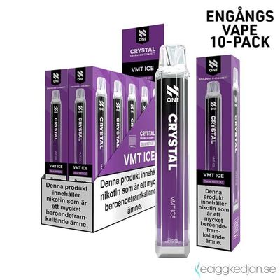 N One Crystal | VMT Ice | Engångsvape | 10pack