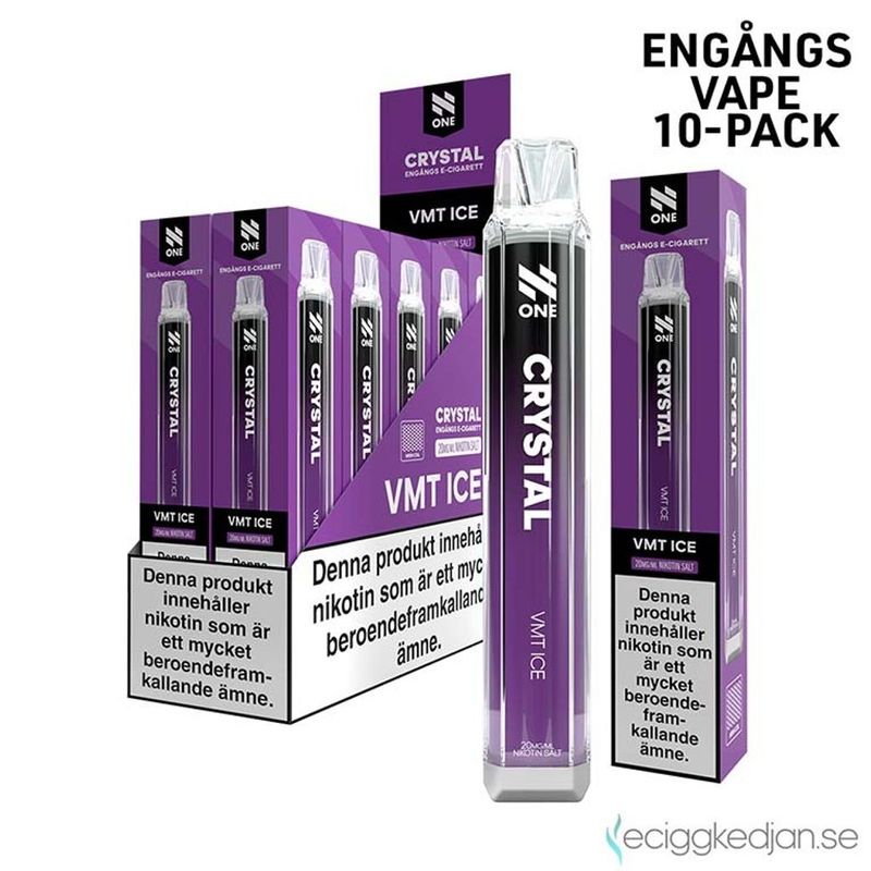 N One Crystal | VMT Ice | Engångsvape | 10pack
