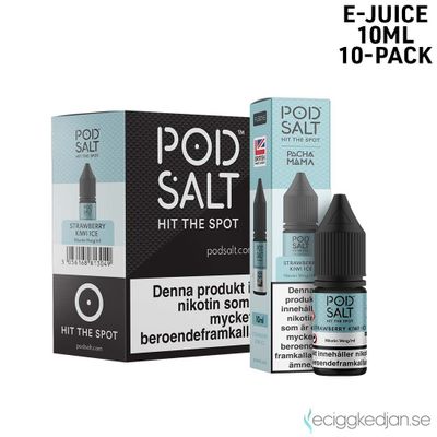 Pod Salt Fusion | Pacha Mama Strawberry Kiwi Ice | 10ml E-Juice | 10pack