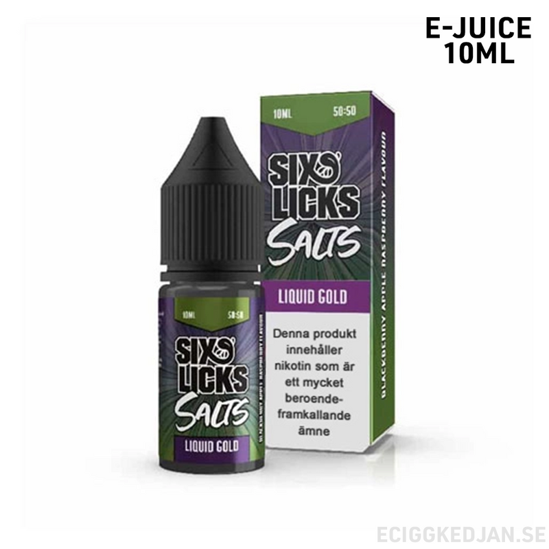 Six Licks | Liquid Gold | 10ml E-Juice | OBS!! Utgånget Datum