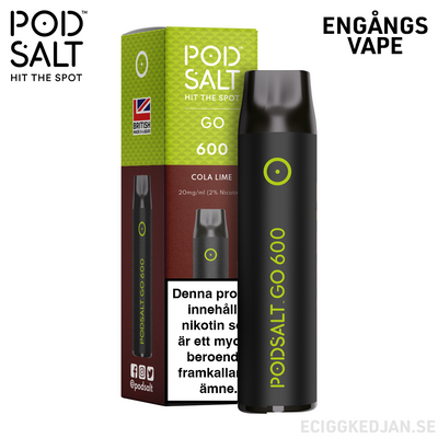 Pod Salt GO 600 | Cola Lime | Engångsvape  | OBS!! Utgånget Datum