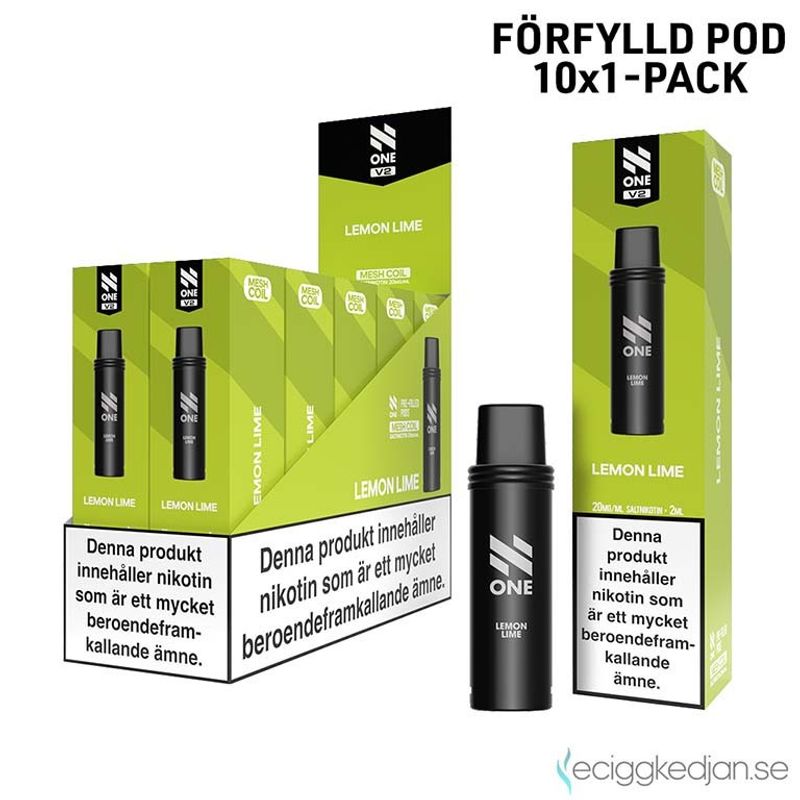N One Pod V2 | Lemon Lime | Förfylld Pod | 10pack