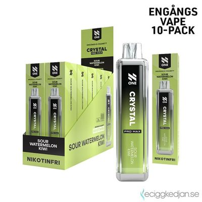 N One Crystal ZERO | Sour Watermelon Kiwi | Engångsvape | 10pack