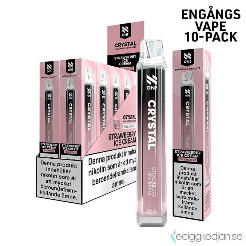 N One Crystal | Strawberry Ice Cream | Engångsvape | 10pack