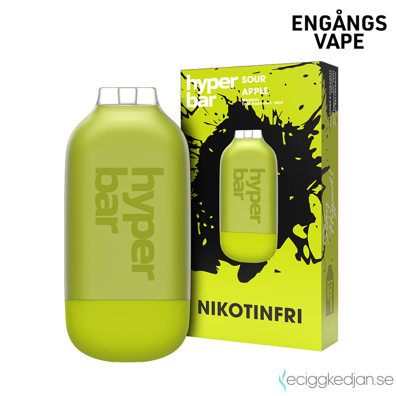 Hyper Bar ZERO | Sour Apple | Engångsvape