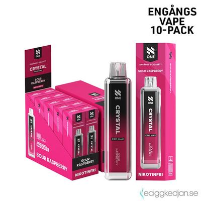 N One Crystal ZERO | Sour Raspberry | Engångsvape | 10pack