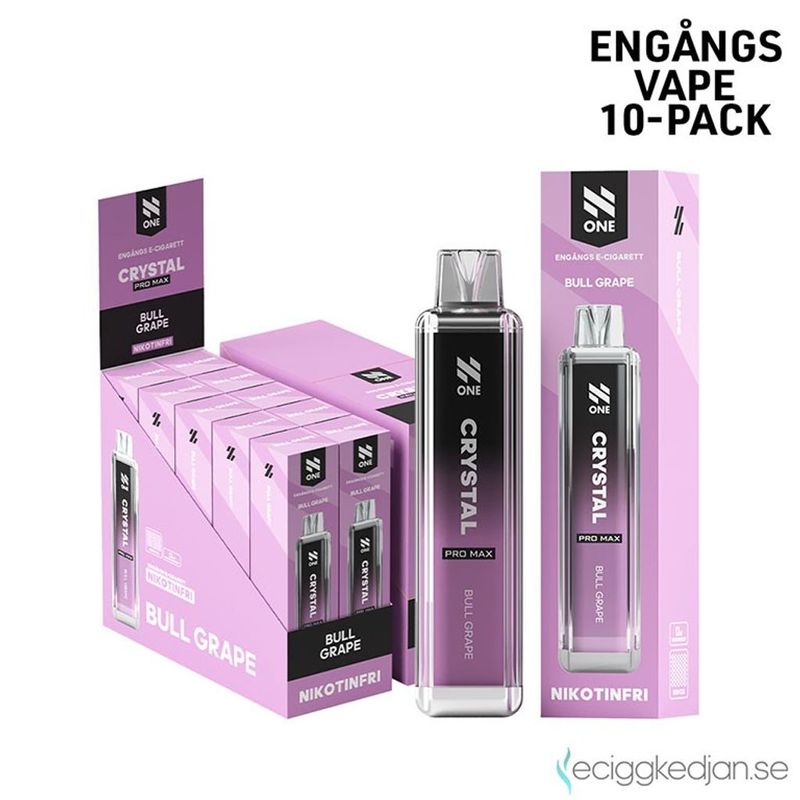 N One Crystal ZERO | Bull Grape | Engångsvape | 10pack