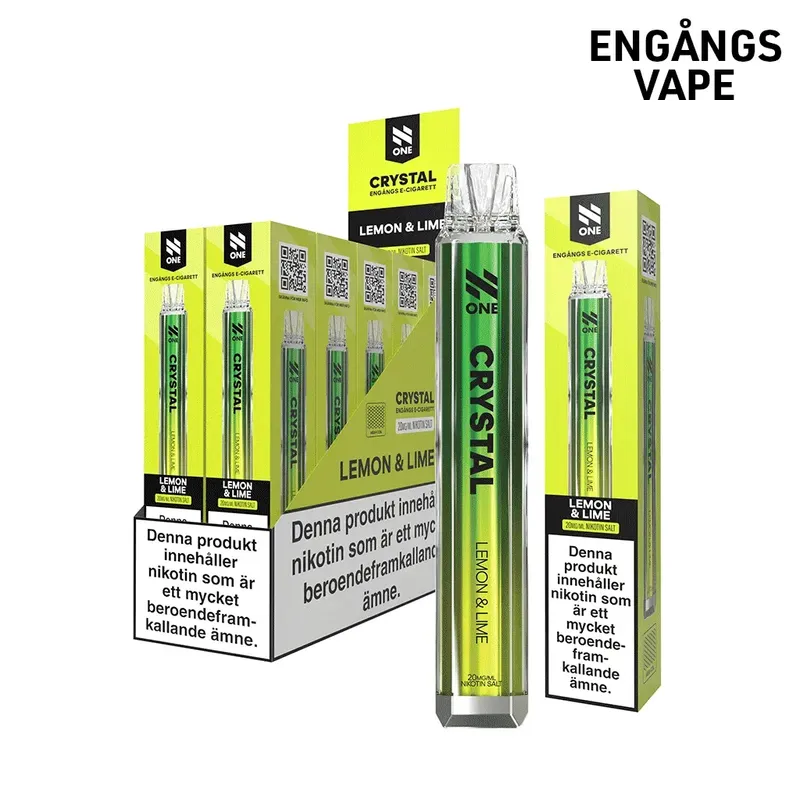 N One Crystal | Lemon Lime | Engångsvape | 10pack